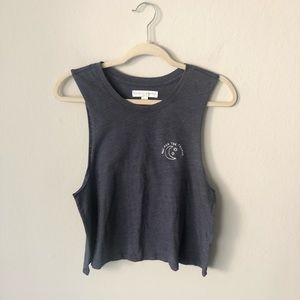 Spiritual Gangster Embroidered Moon Stars Tank in Navy Size M